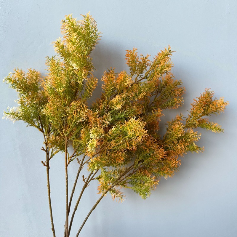 Desk Setup At Home - Artificial Colored Pine Branches Realistic Simulation