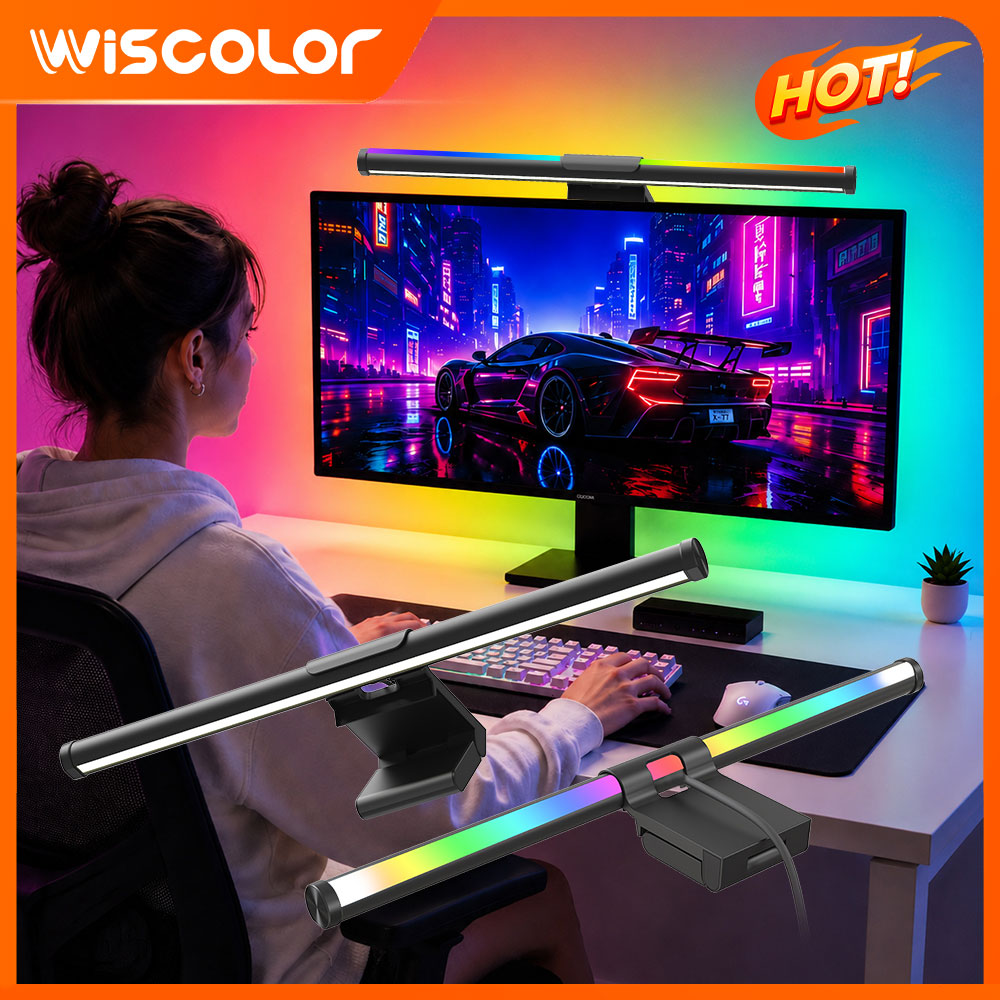 Desk Setup In Office - Wifi Lightbar Monitor Light Bar Lamp