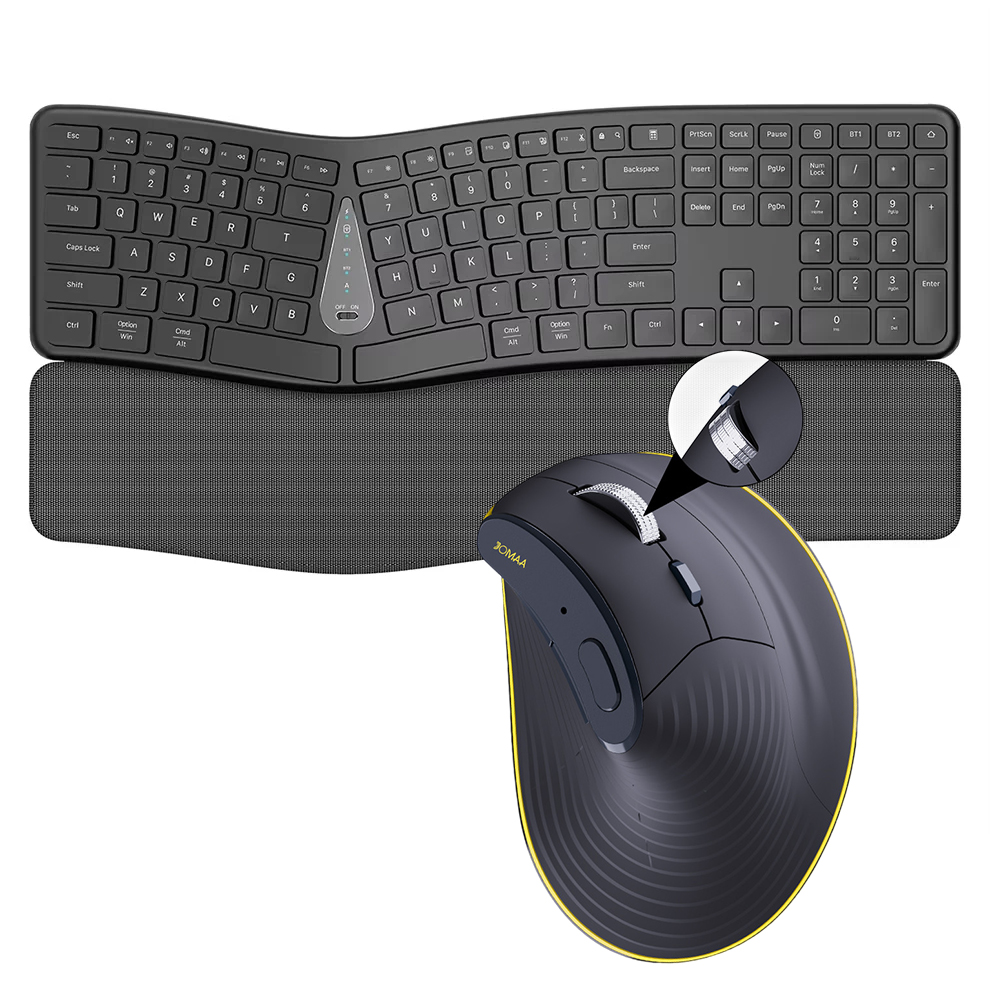 Desk Setup Keyboard - 2.4G Wireless Keyboard Mouse Combo,Comfortable Natural