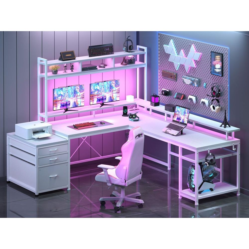 104-inch L-Shaped Desk for Dua - đánh giá và giá Desk Setup L Shaped
