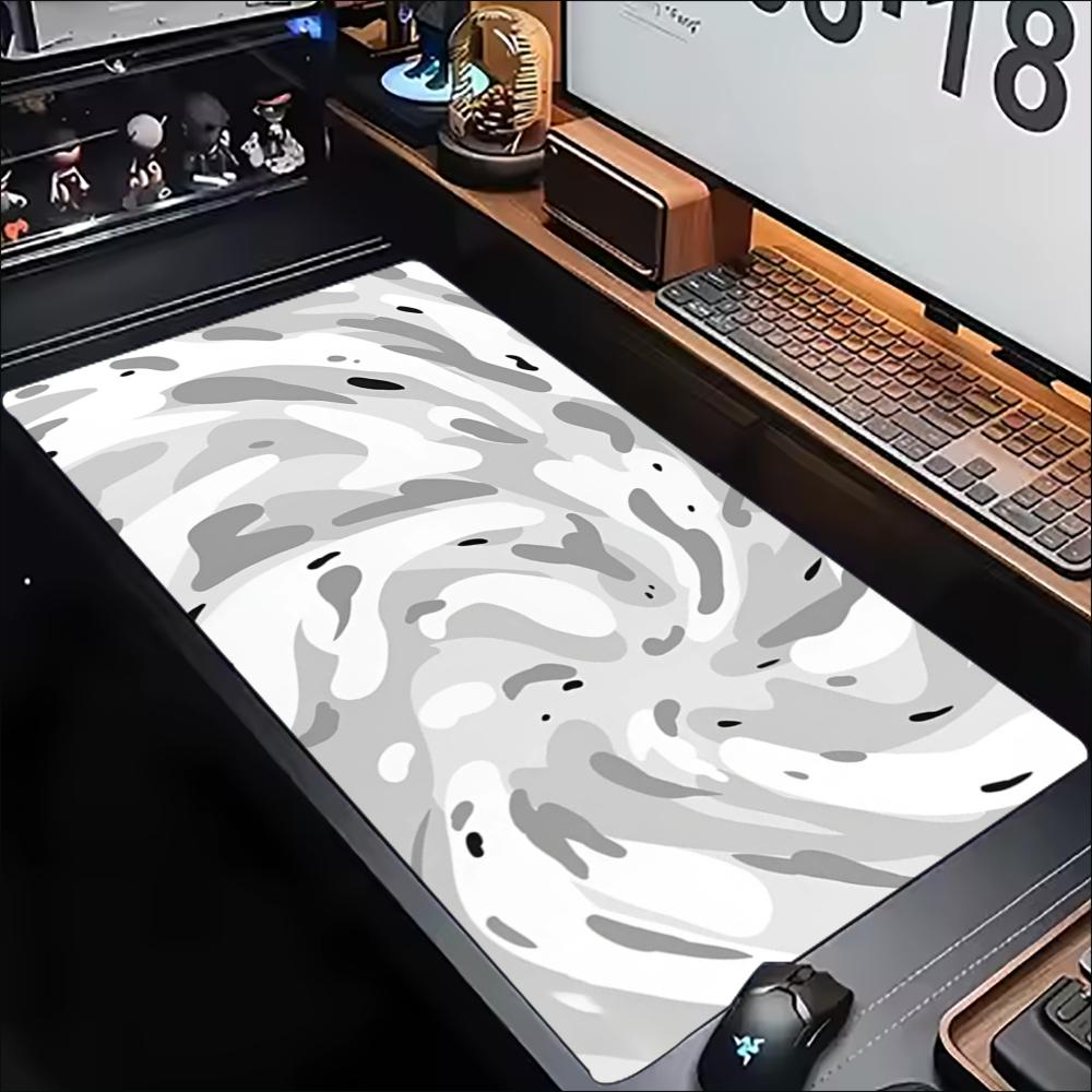 Desk Mat Grey White Topographi - đánh giá và giá Desk Setup Grey