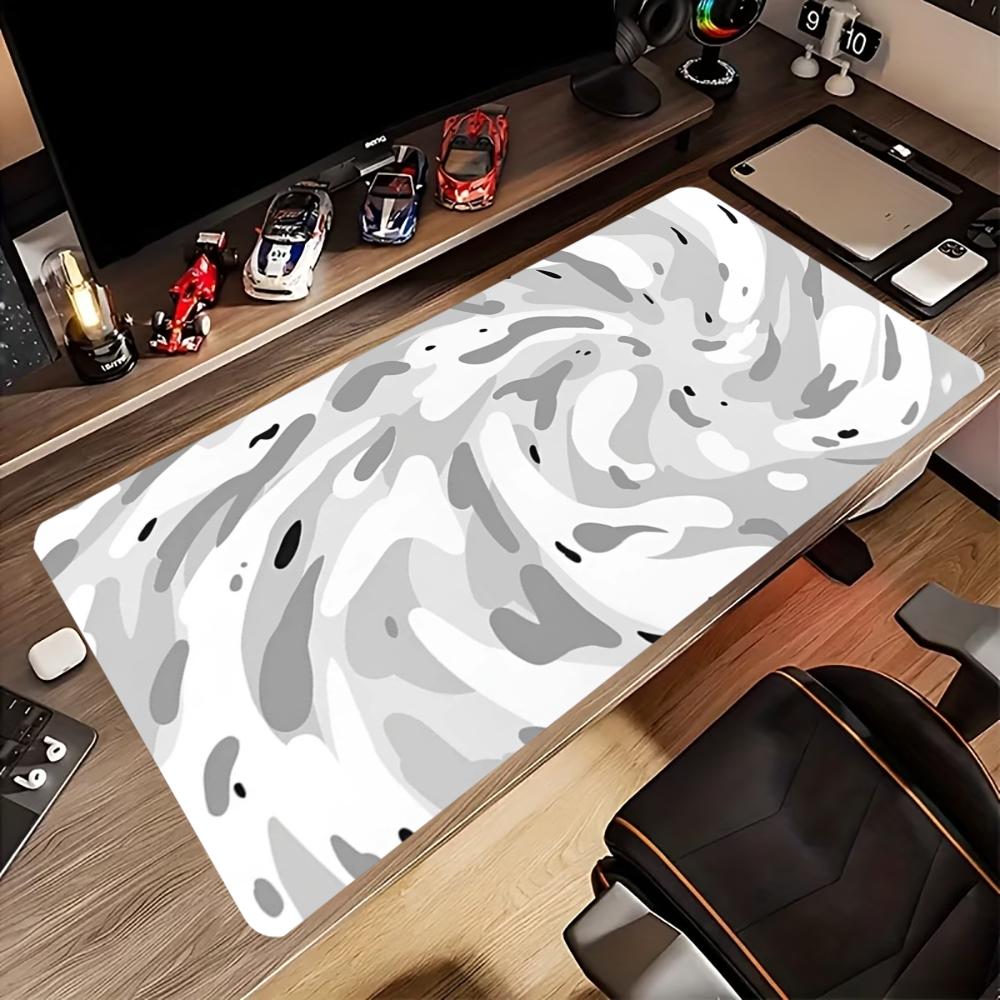 Desk Mat Grey White Topographi - đánh giá và giá Desk Setup Grey