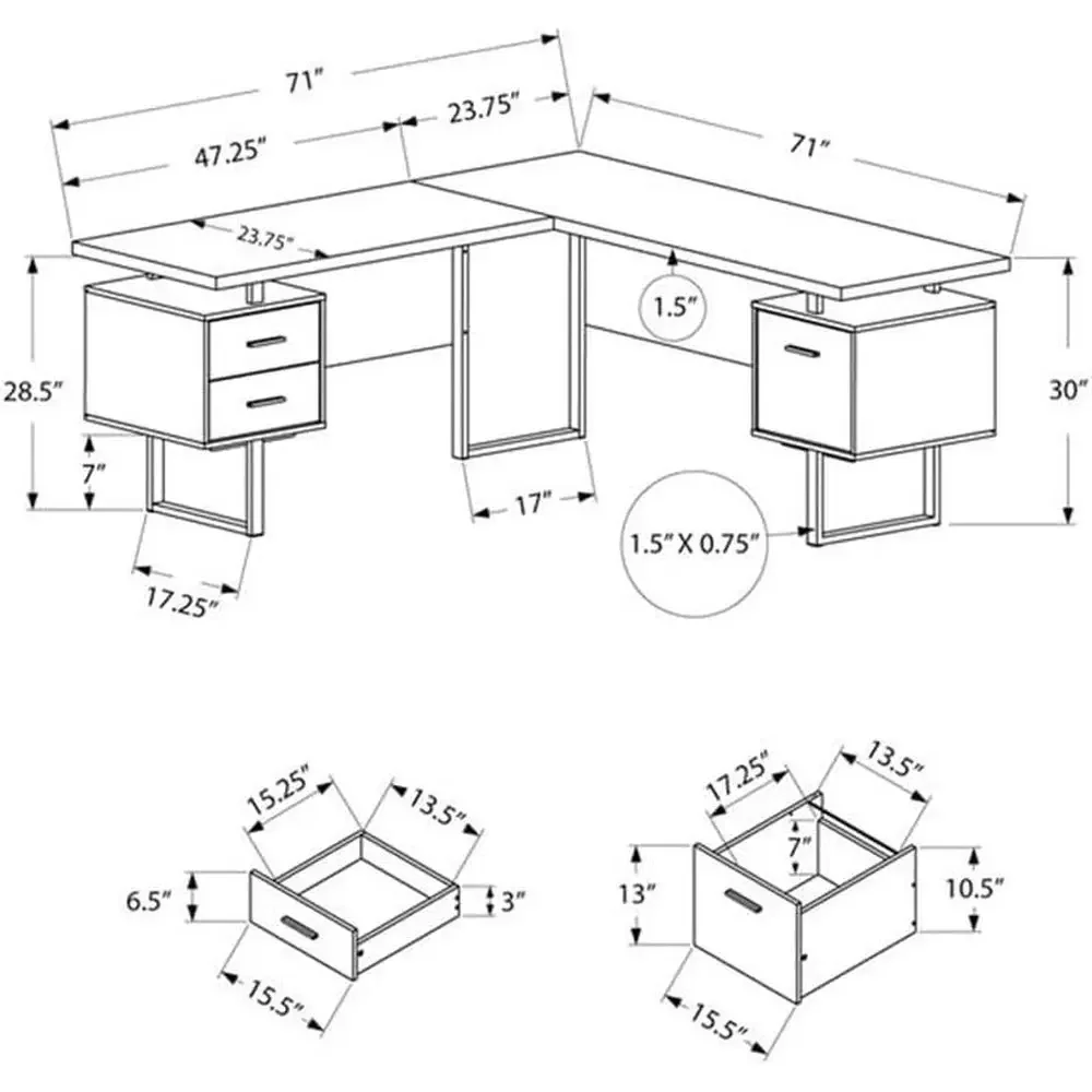L-Shaped 70 Computer Desk with - đánh giá và giá Desk Setup L Shaped
