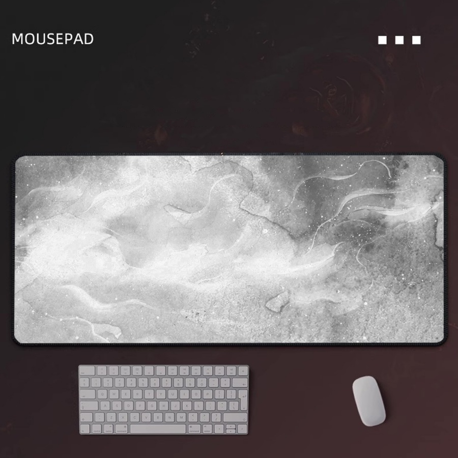 Gaming Mousepad Grey Marble La - đánh giá và giá Desk Setup Grey