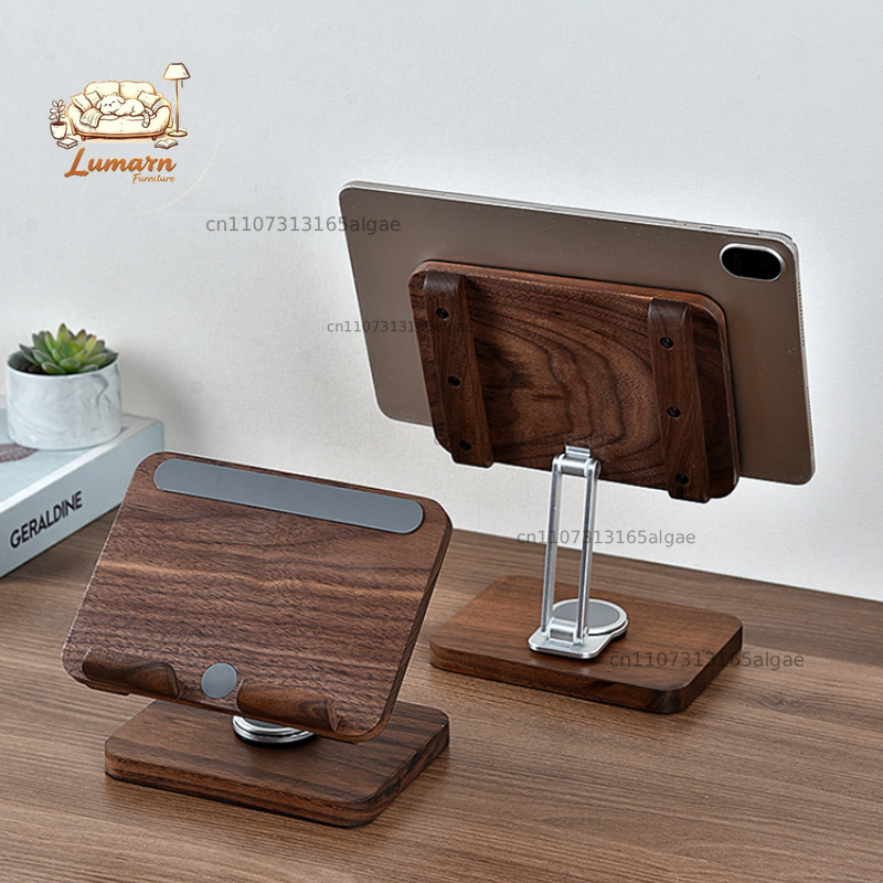 Black Walnut iPad Stand with 3 - đánh giá và giá Desk Setup With Ipad