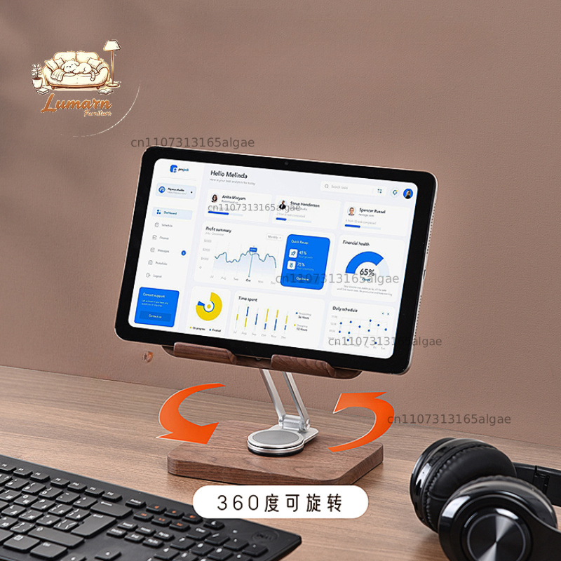Black Walnut iPad Stand with 3 - đánh giá và giá Desk Setup With Ipad