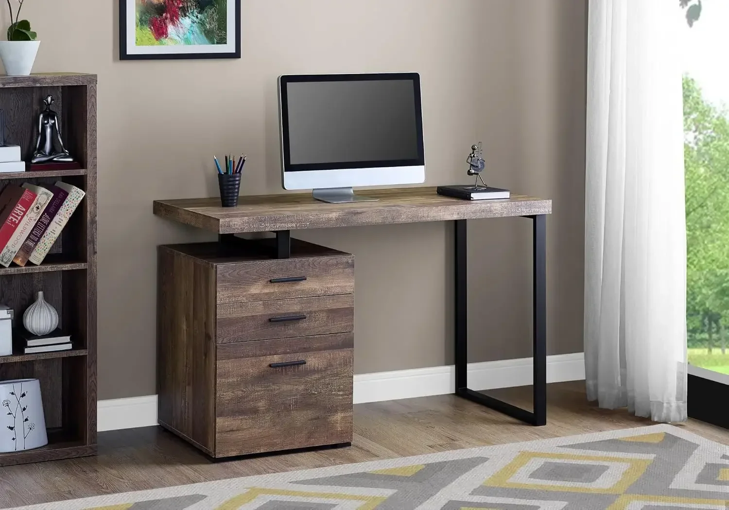 Computer Desk with File Cabine - đánh giá và giá Desk Setup Or Set Up