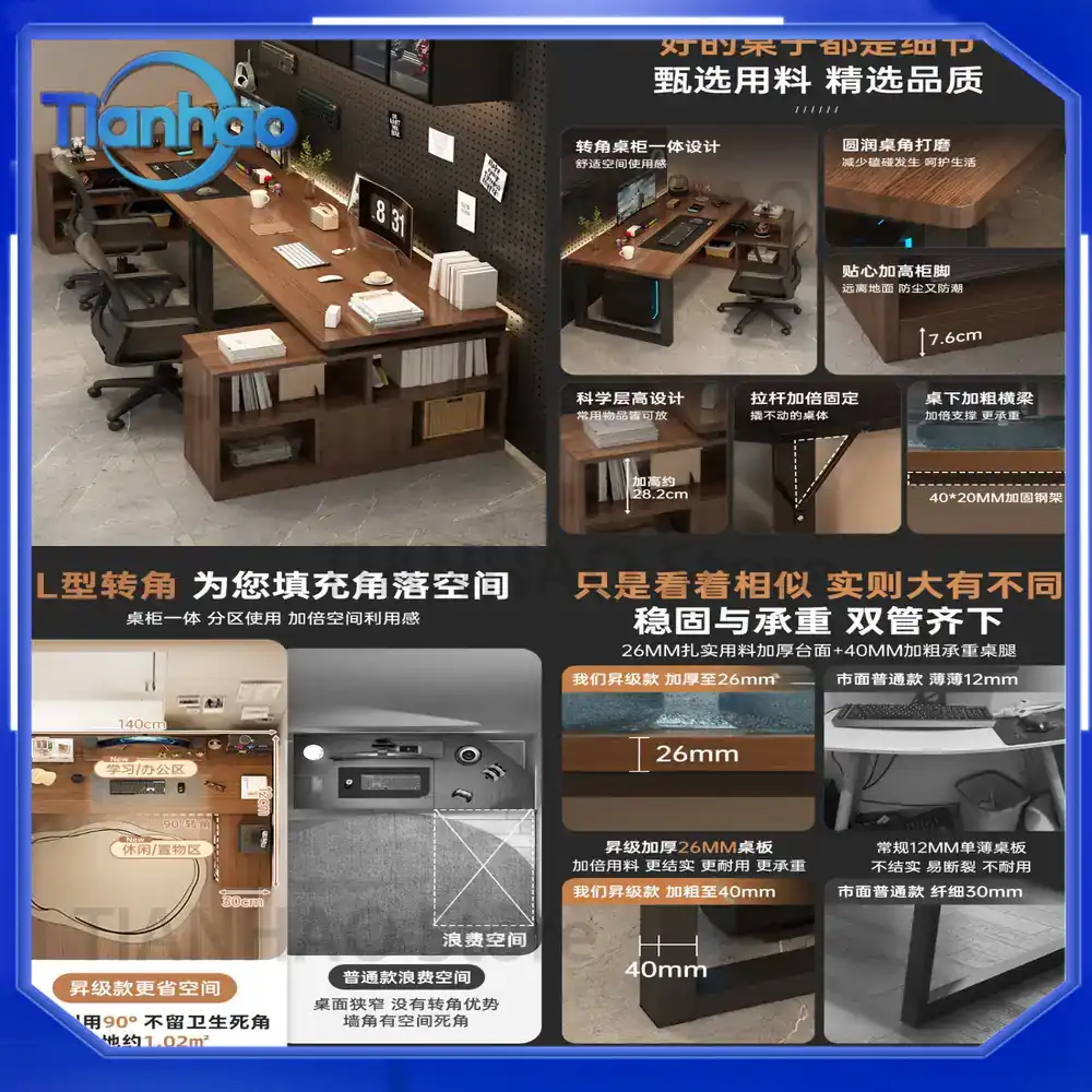 L Shaped Gaming Desk with Book - đánh giá và giá Desk Setup L Shaped