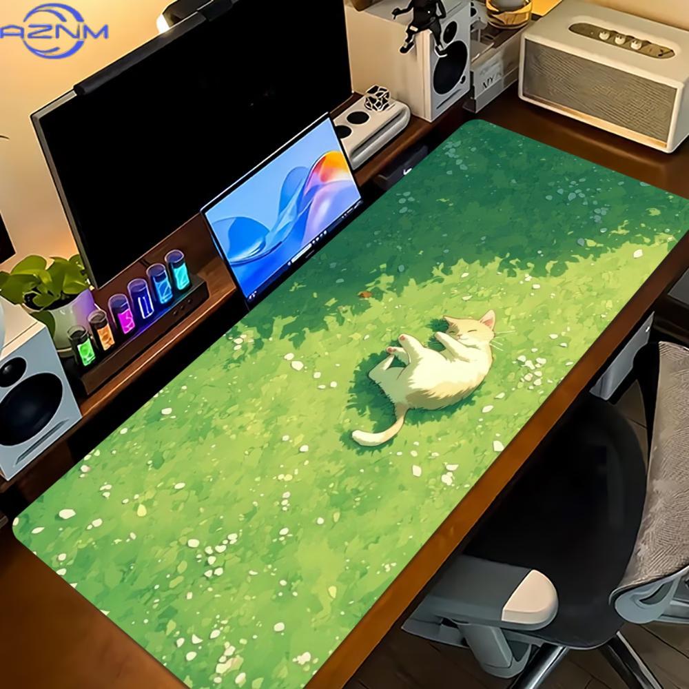 Floral Cat Design Large Gaming - đánh giá và giá Desk Setup Gaming And Work