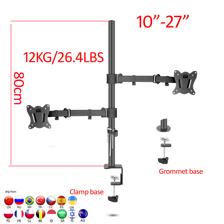 (80Cm) DL-T902-280II Full Chuy - đánh giá và giá Desk Setup Monitor Arm