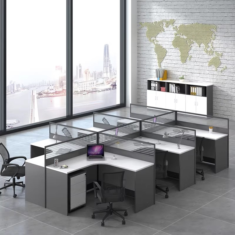 White Office Desk for 2 4 or 6 - đánh giá và giá Desk Setup Or Set Up