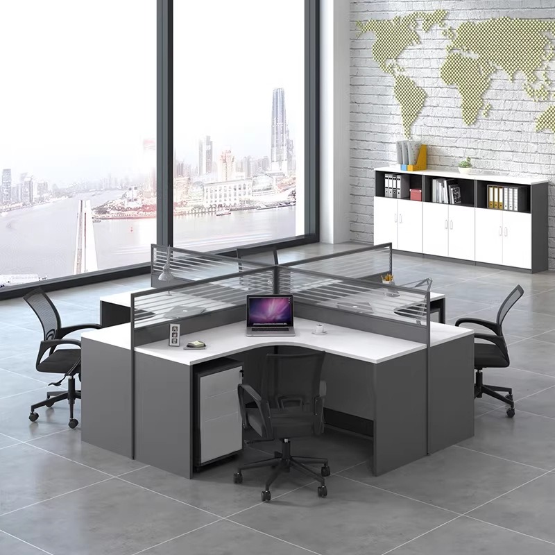 White Office Desk for 2 4 or 6 - đánh giá và giá Desk Setup Or Set Up