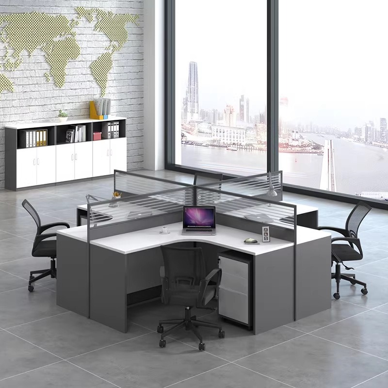 White Office Desk for 2 4 or 6 - đánh giá và giá Desk Setup Or Set Up