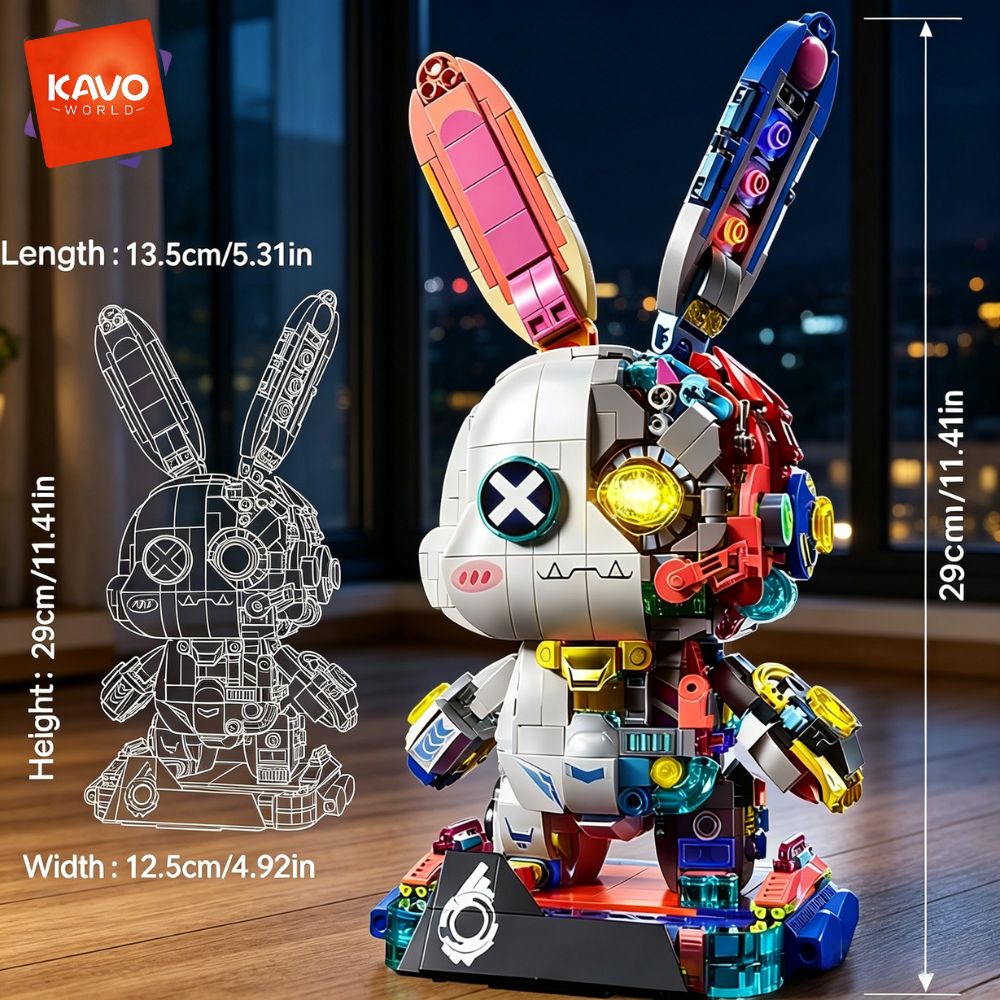 KAVOWORLD 1377PCS Robot Rabbit - đánh giá và giá Desk Setup Kit