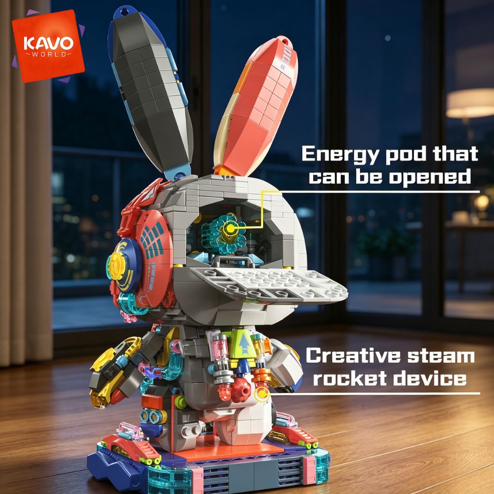KAVOWORLD 1377PCS Robot Rabbit - đánh giá và giá Desk Setup Kit