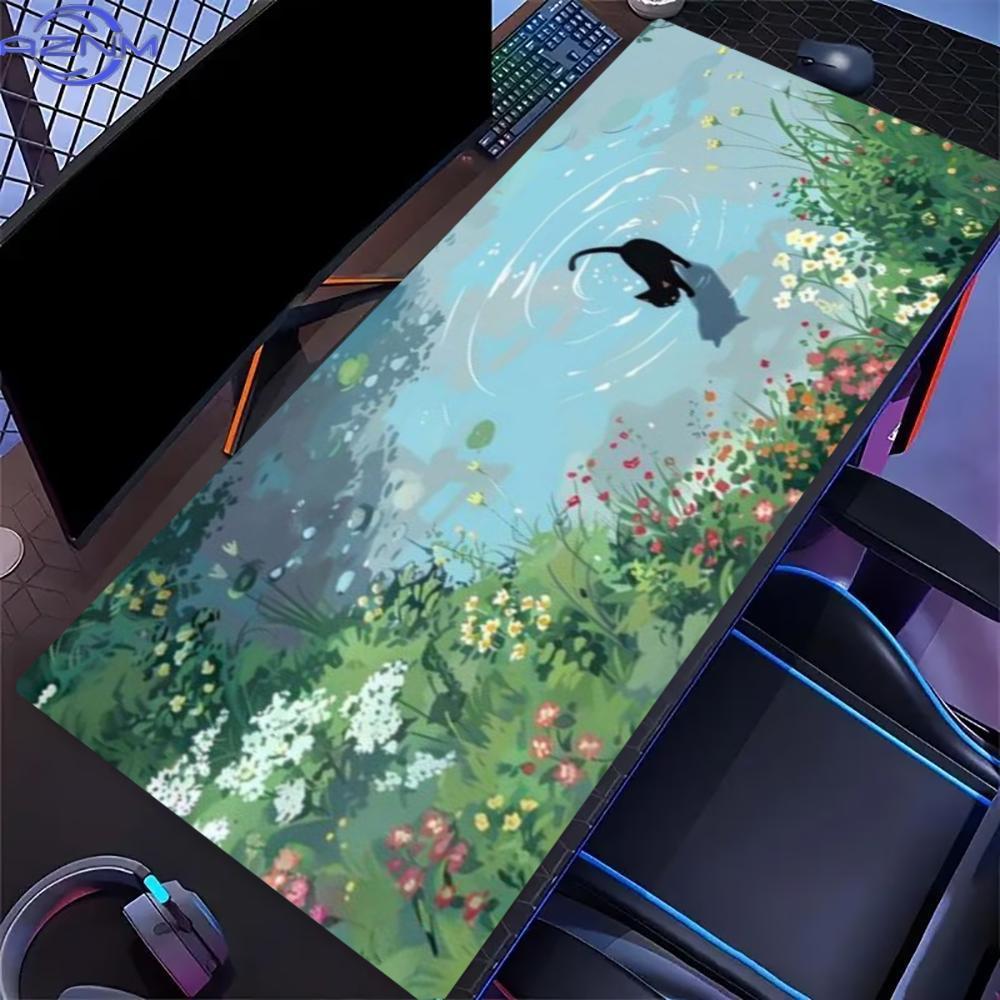 Floral Cute Cat Large Gaming M - đánh giá và giá Desk Setup Gaming And Work