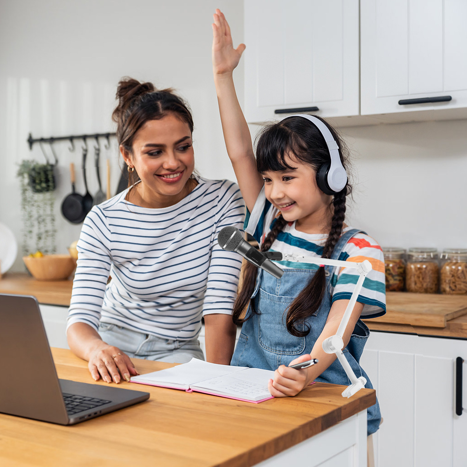 1Set Microphone Boom Arm White - đánh giá và giá Desk Setup Studio