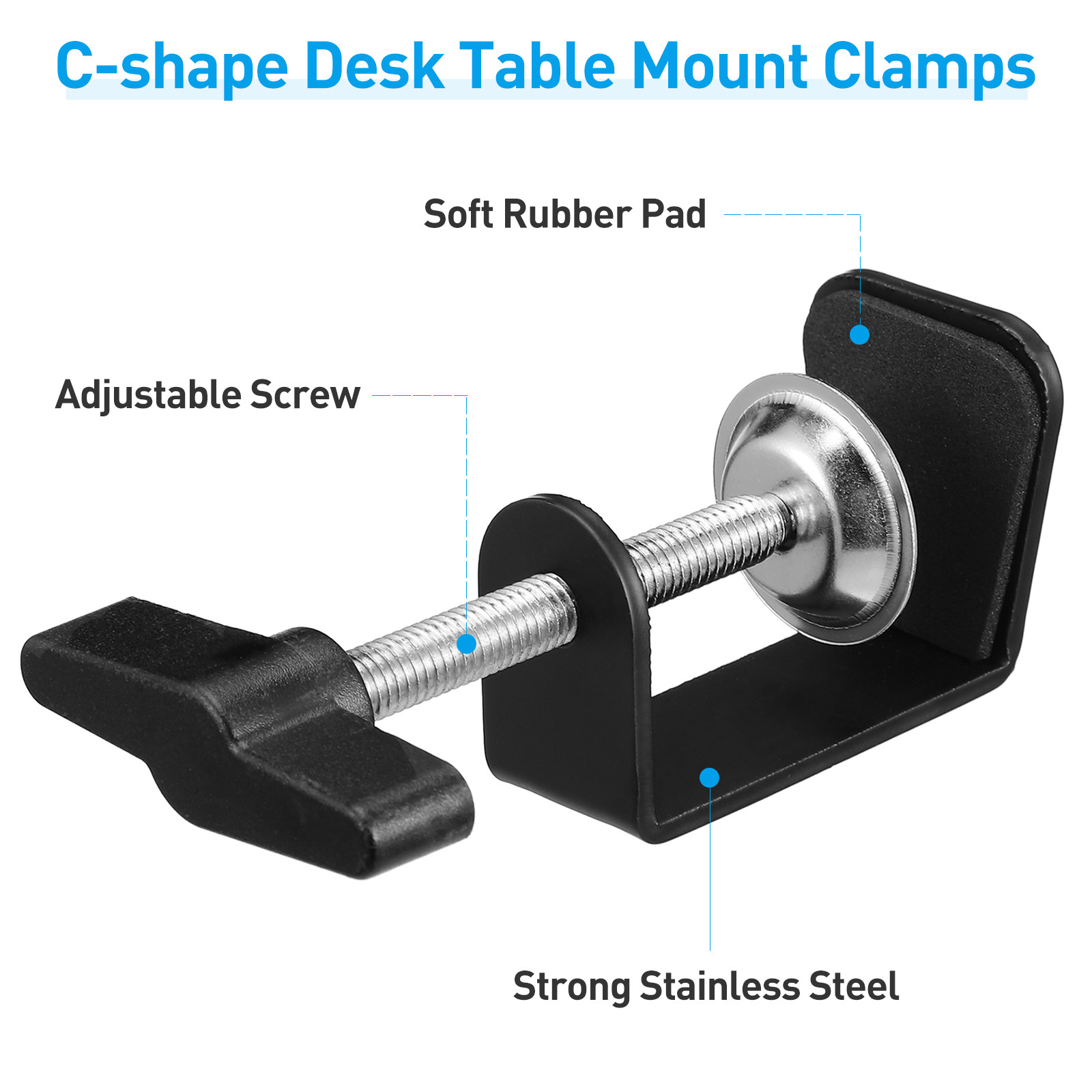 Sturdy Table Mounting C-Clamp  - đánh giá và giá Desk Setup Studio