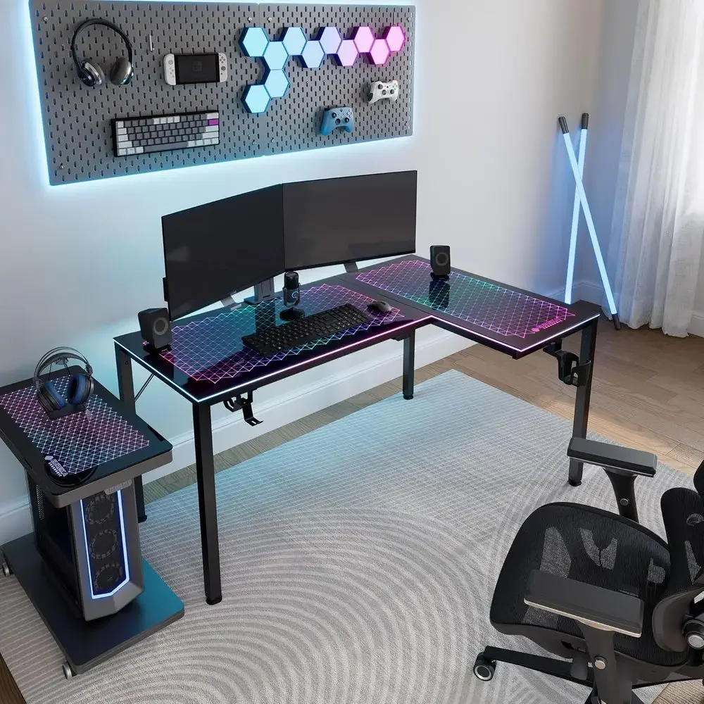 60 Inch L-Shaped Reversible Gl - đánh giá và giá Desk Setup L Shaped