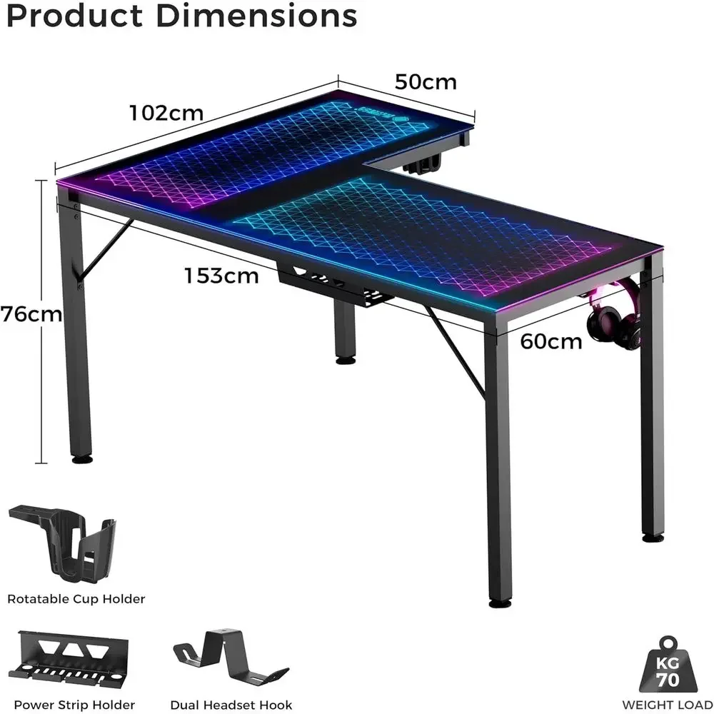 60 Inch L-Shaped Reversible Gl - đánh giá và giá Desk Setup L Shaped