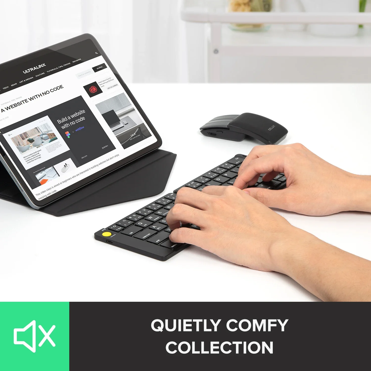 Delux Folding Keyboard Mouse S - đánh giá và giá Desk Setup Keyboard