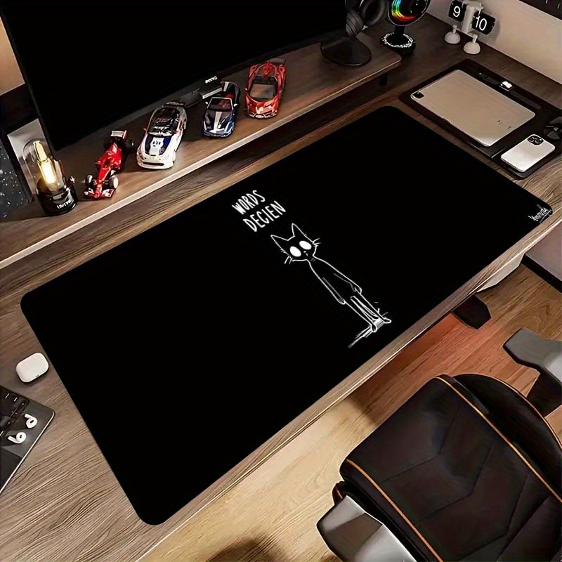Funny Sketch Cat Words Decien  - đánh giá và giá Desk Setup Gaming And Work