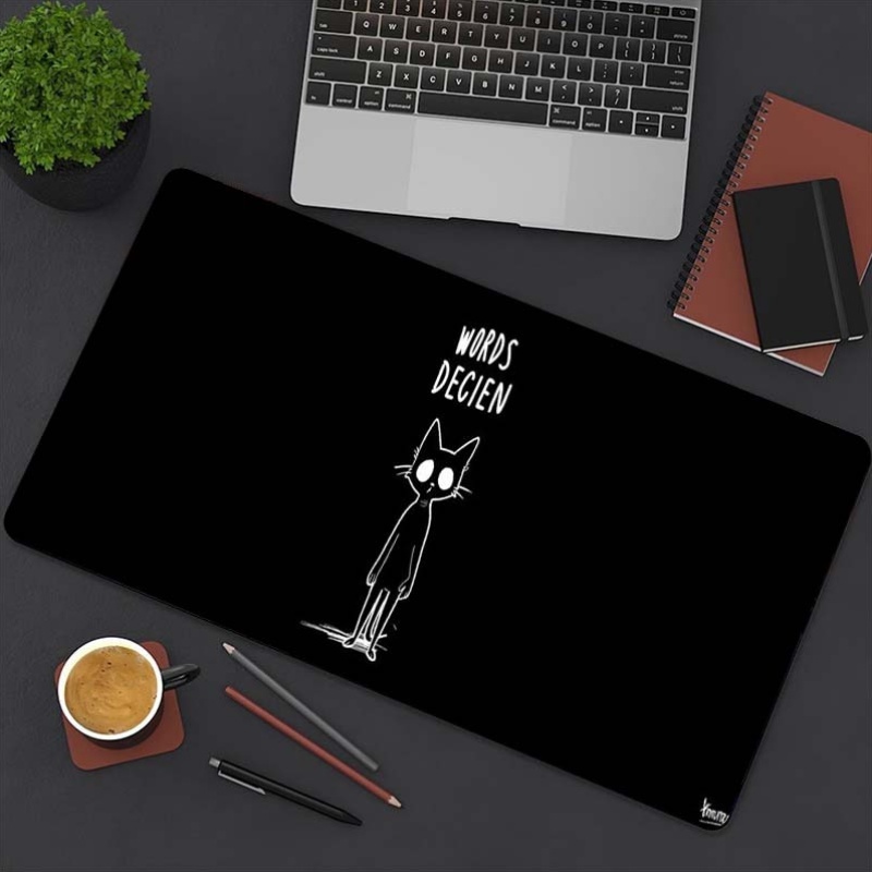 Funny Sketch Cat Words Decien  - đánh giá và giá Desk Setup Gaming And Work