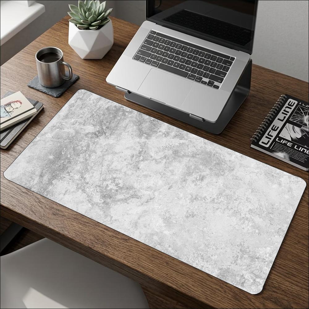 Minimalist Grey Marble Texture - đánh giá và giá Desk Setup Grey